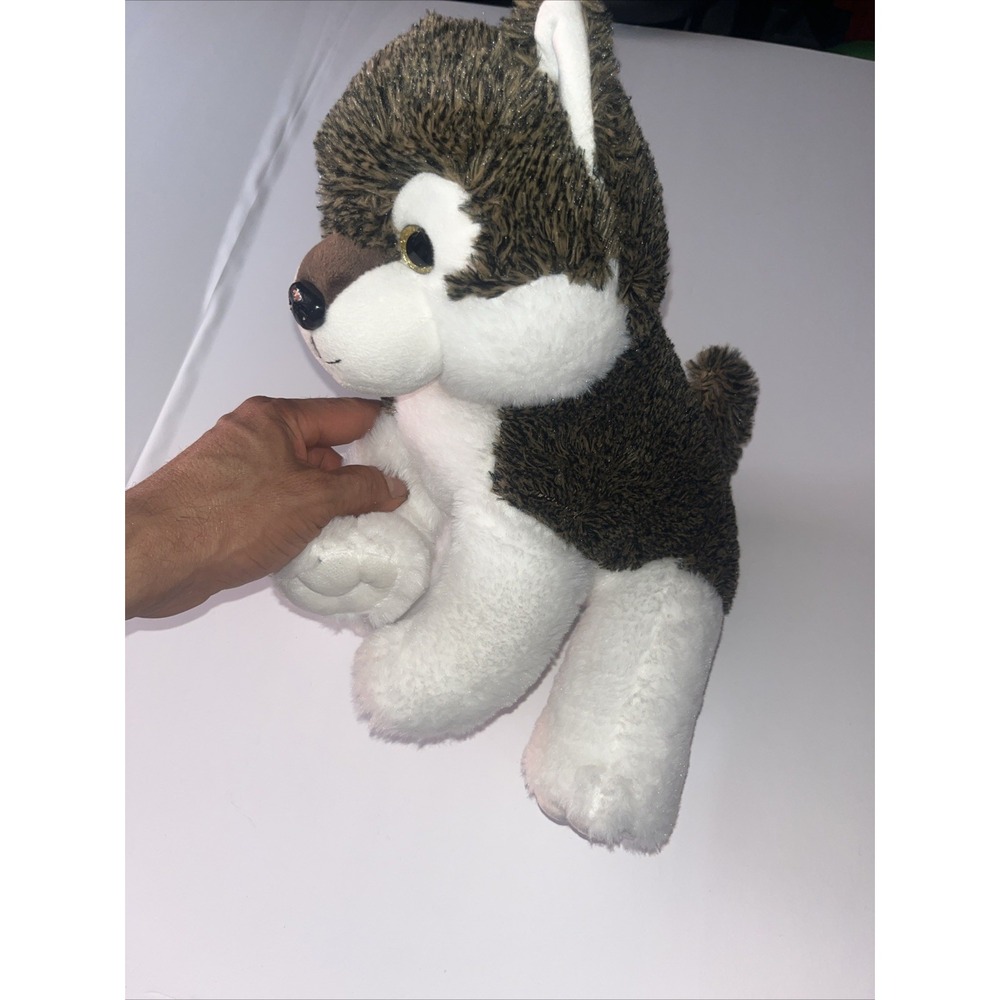 Bear Factory 2001 Plush Pup Dog Wolf Husky Grey Stuffed Animal Toy Realistic 13"